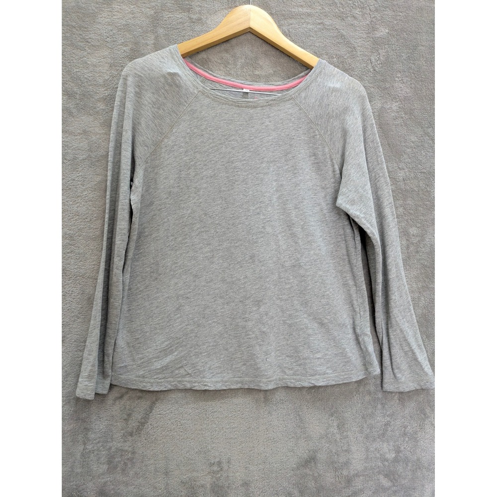 Minimalist Long Sleeve Tee Womens 8 Boden Gray Cotton Slub Raglan WL942